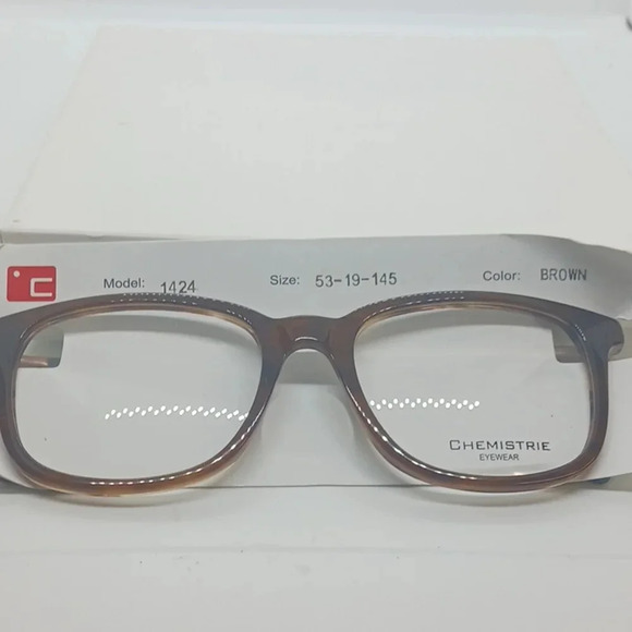 NWT MEN'S CHEMISTRIE EYEGLASS FRAMES 1424 BROWN - Picture 2 of 3